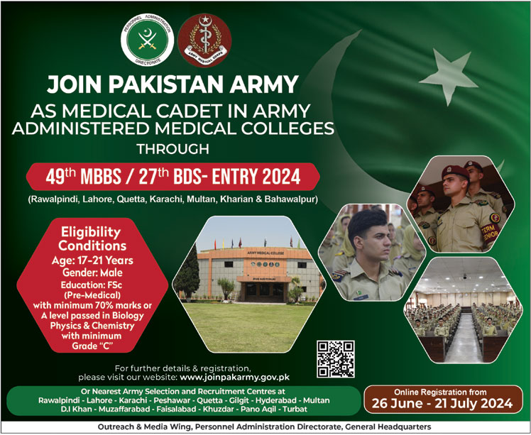 Join Pakistan Army Jobs 2024