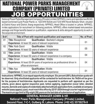 NPPMCL Jobs 2024