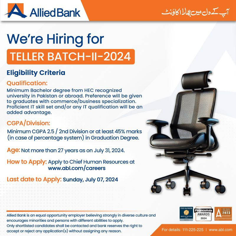 Allied Bank Teller Batch Jobs 2024