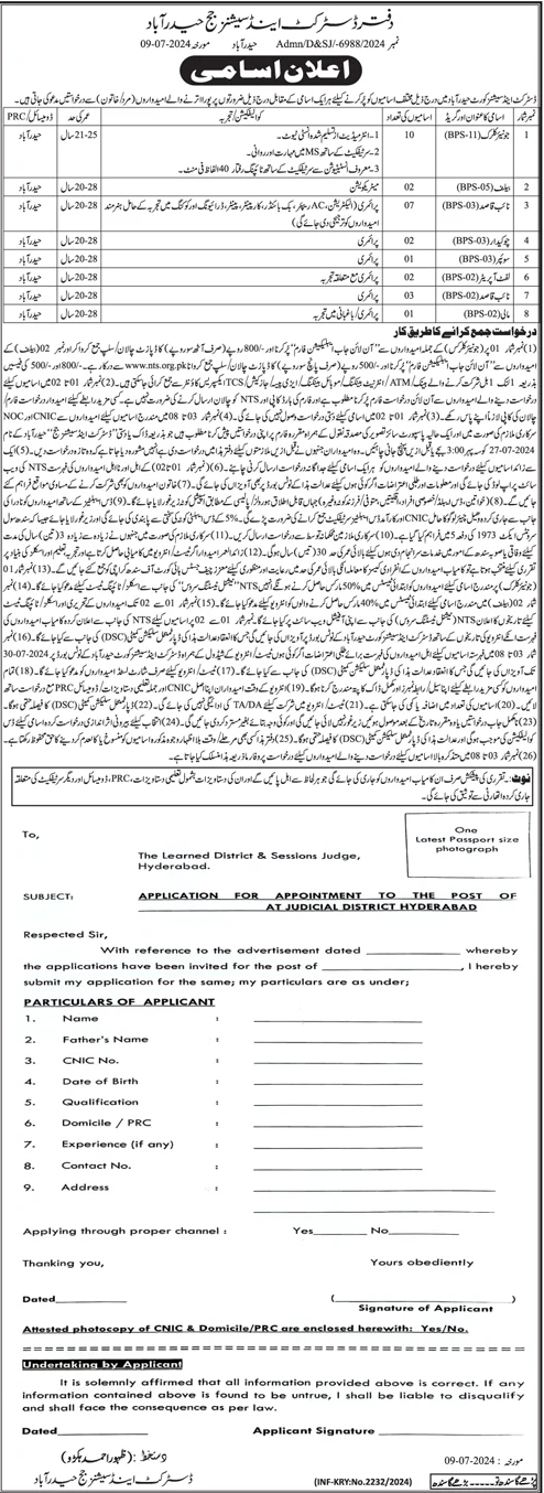 District and Session Courts Hyderabad Jobs 2024