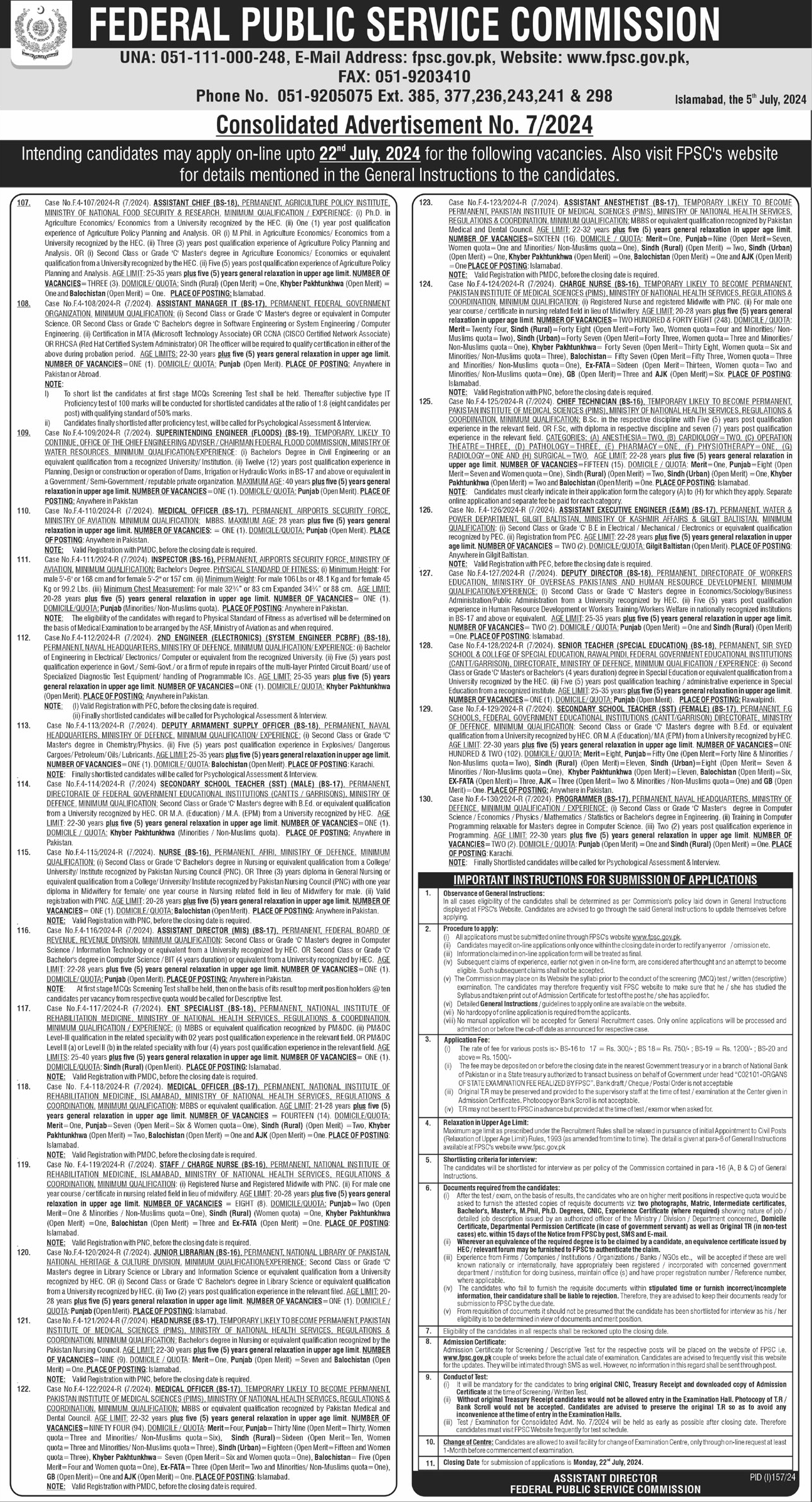 FPSC Jobs