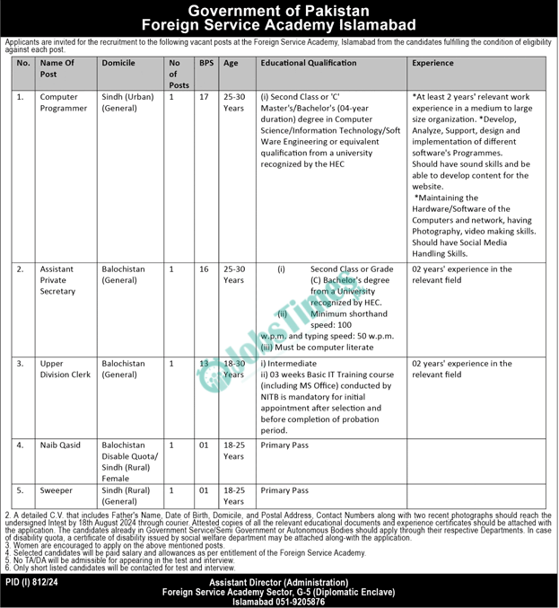 Foreign Service Academy Jobs 2024