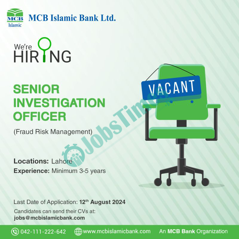 MCB Islamic Bank Jobs 2024