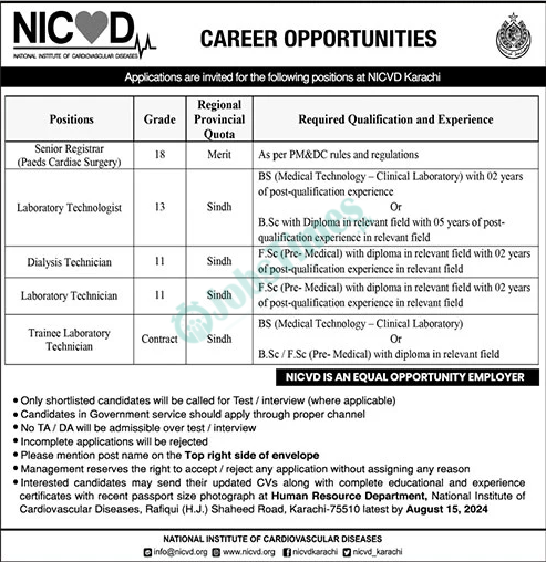 NICVD Jobs 2024 