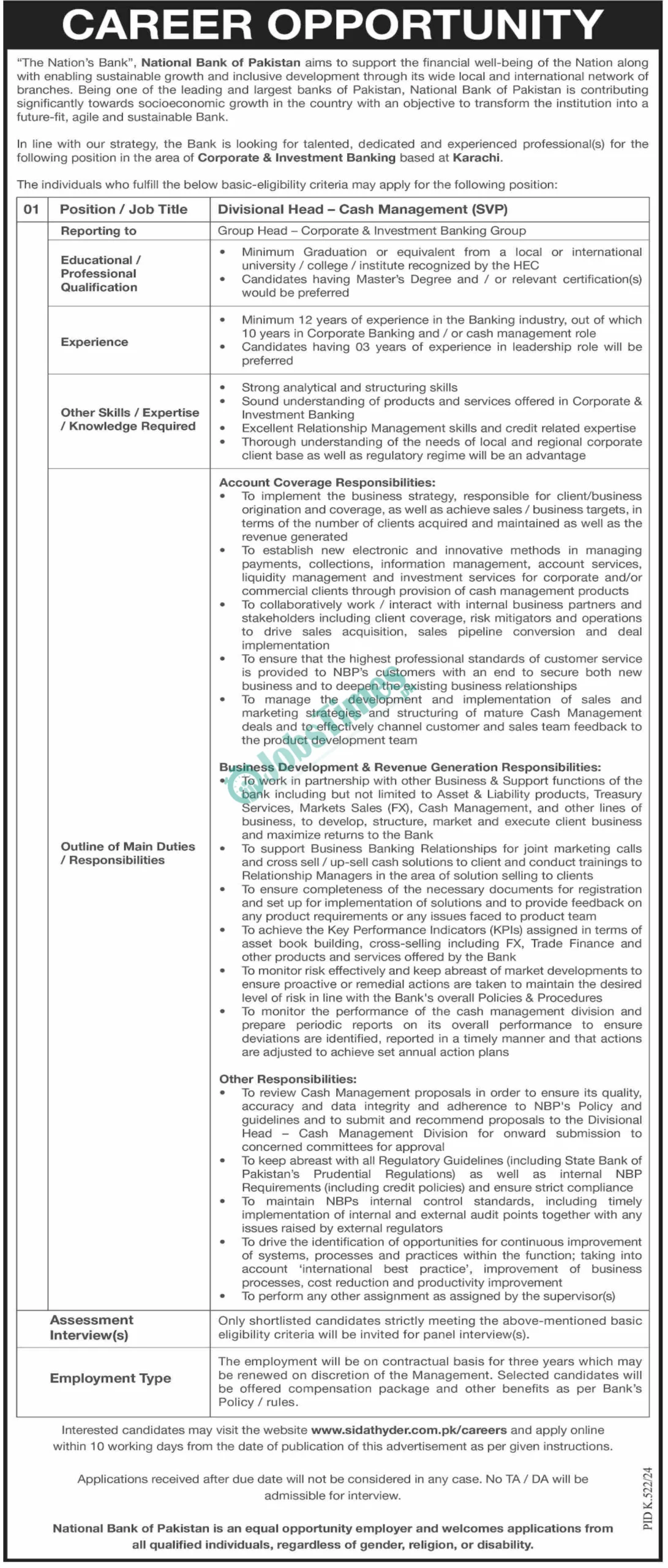 National Bank of Pakistan NBP Jobs 2024