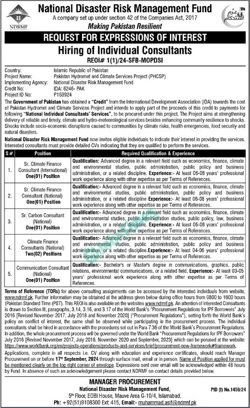 NDRMF Jobs 2024