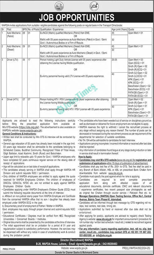 WAPDA Jobs 2024 