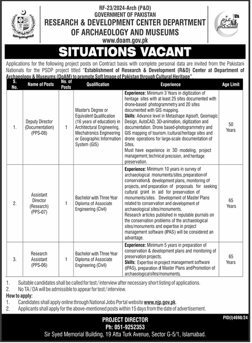 Department of Archaeology and Museums Jobs 2025