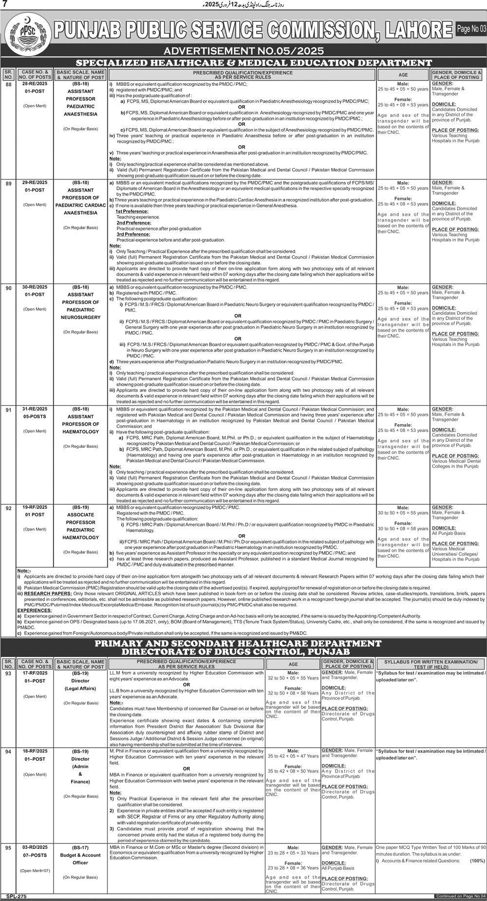 PPSC Jobs