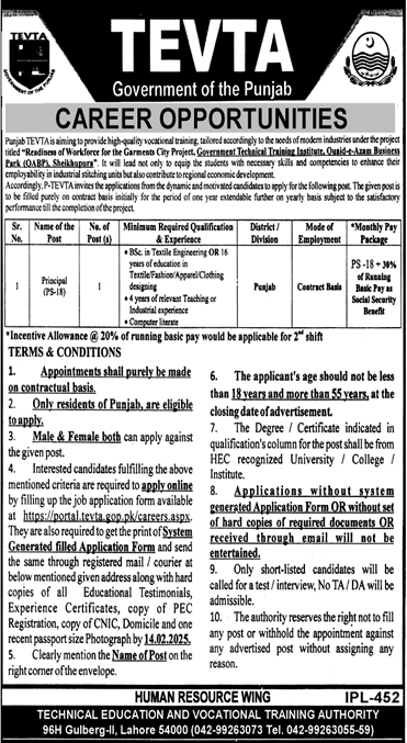 TEVTA Punjab Jobs 2025